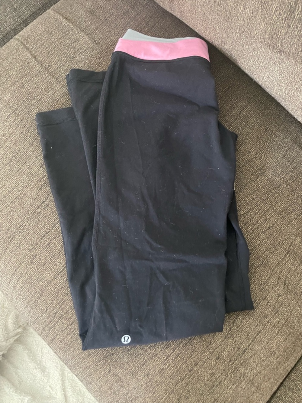 lululemon athletica Black Leggings with Pink Waistband